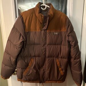 L.L. Bean Men's Two-Tone Brown Puffer Jacket
